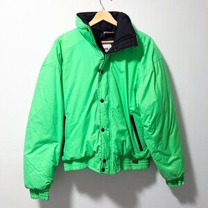 Vtg 90s White Stag Neon Lime Green Ski Jacket Puffer - Gorpcore Retro Small